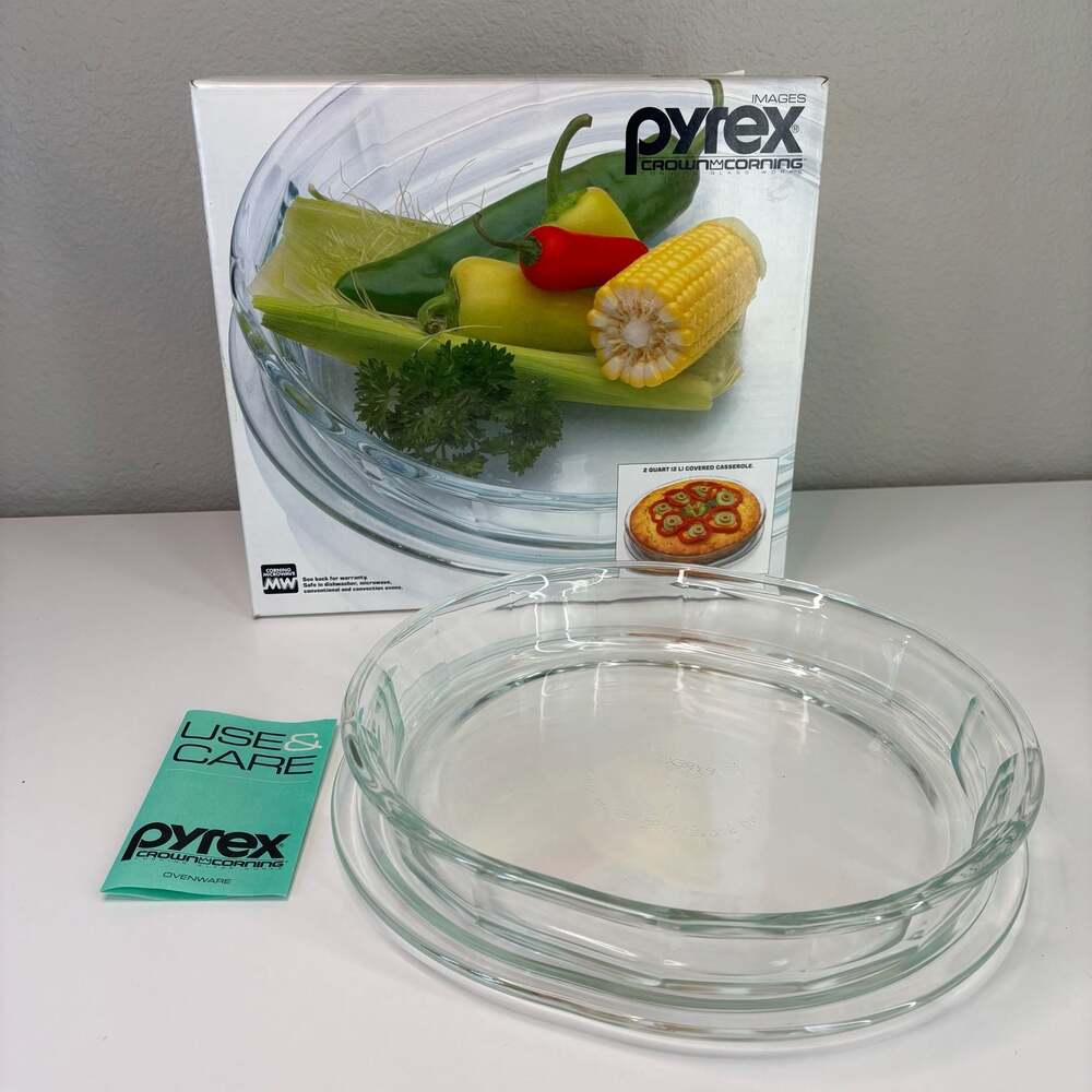 Vintage 1984 Pyrex Crown Corning 2 Quart Covered Casserole Dish